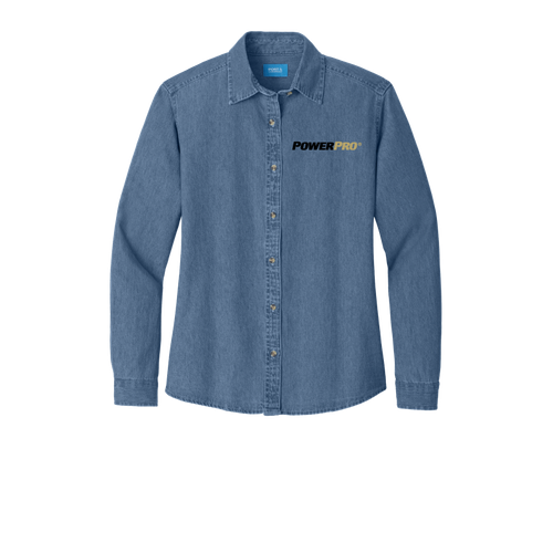 Port & Company - Ladies Long Sleeve Value Denim Shirt.  image thumbnail