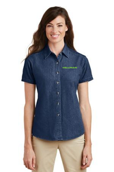 Image of Port & Company - Ladies Short Sleeve Value Denim Shirt.