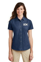 Image of Port & Company - Ladies Short Sleeve Value Denim Shirt.
