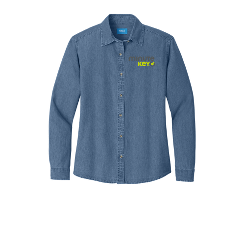 Port & Company - Ladies Long Sleeve Value Denim Shirt.  image thumbnail