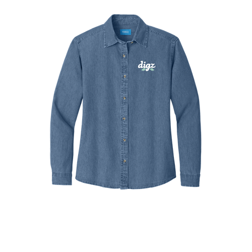 Port & Company - Ladies Long Sleeve Value Denim Shirt.  image thumbnail