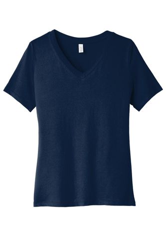 BELLA+CANVAS Women's Relaxed Jersey Short Sleeve V-Neck Tee.  image thumbnail