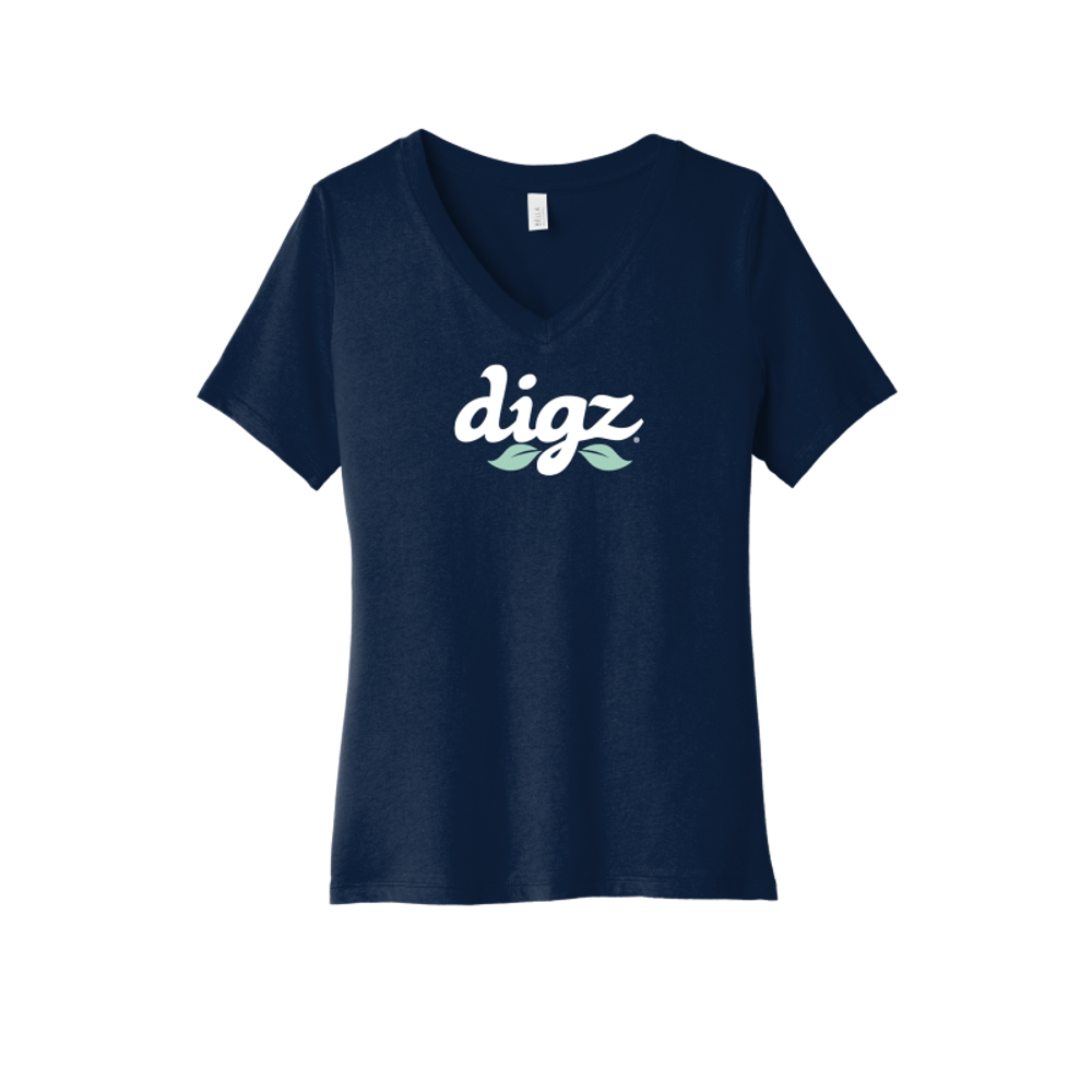 BELLA+CANVAS Women's Relaxed Jersey Short Sleeve V-Neck Tee.  primary image