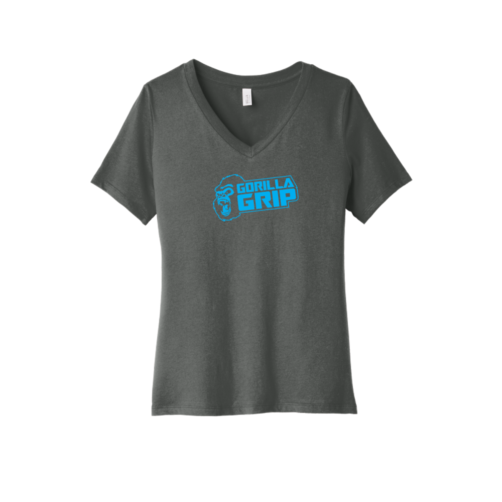 BELLA+CANVAS Women's Relaxed Jersey Short Sleeve V-Neck Tee.  primary image