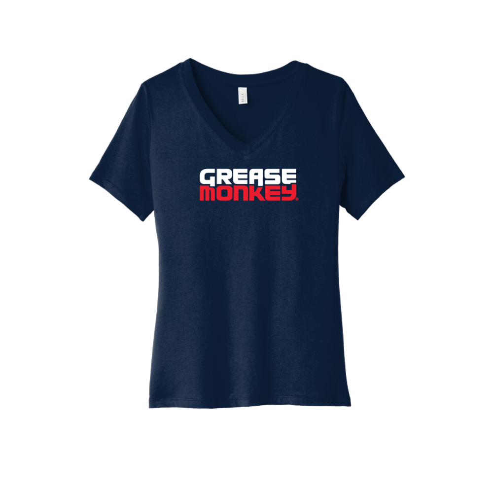 BELLA+CANVAS Women's Relaxed Jersey Short Sleeve V-Neck Tee.  primary image
