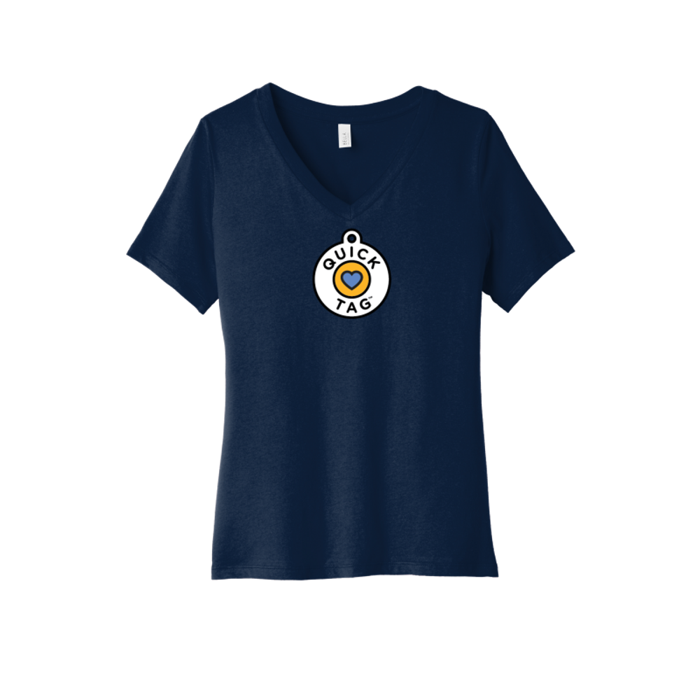 BELLA+CANVAS Women's Relaxed Jersey Short Sleeve V-Neck Tee.  primary image