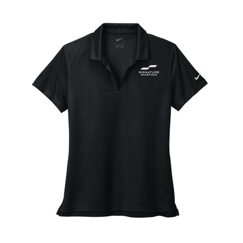 Womens Nike Dri-Fit Polo - BLACK image thumbnail