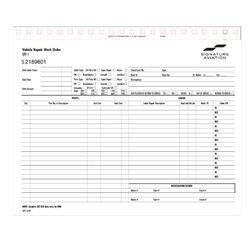 Image of Vehicle Repair Work Order SRT-1
