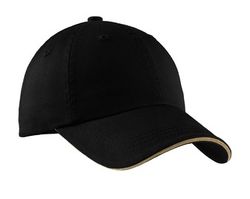 Image of Port Authority® Sandwich Bill Cap with Striped Closure