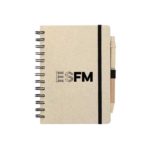 ESFM 5" x 7" Wheat Straw Notebook With Pen image thumbnail