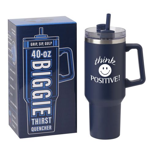 Navy Biggie Thirst Quencher Double-Wall Stainless-Steel Tumbler 40 oz. With Handle image thumbnail