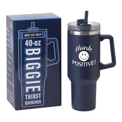 Image of Navy Biggie Thirst Quencher Double-Wall Stainless-Steel Tumbler 40 oz. With Handle