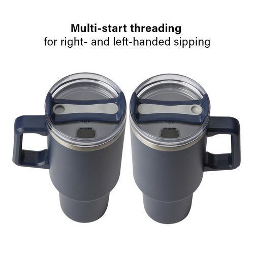 Navy Biggie Thirst Quencher Double-Wall Stainless-Steel Tumbler 40 oz. With Handle image thumbnail