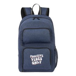 Image of Navy Heather Hudson 15" Computer/Laptop Backpack with Trolley Strap