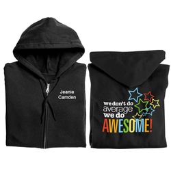 Image of We Don't Do Average, We Do Awesome! Gildan® Full-Zip Hooded Sweatshirt