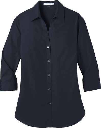 Port Authority® Ladies 3/4-Sleeve Carefree Poplin Shirt image thumbnail