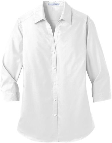 Port Authority® Ladies 3/4-Sleeve Carefree Poplin Shirt image thumbnail