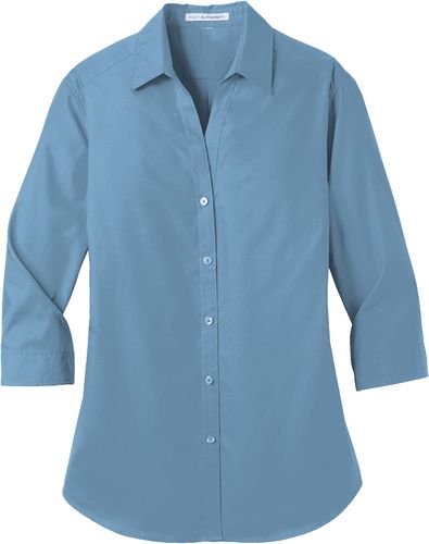 Port Authority® Ladies 3/4-Sleeve Carefree Poplin Shirt image thumbnail