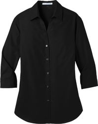 Image of Port Authority® Ladies 3/4-Sleeve Carefree Poplin Shirt