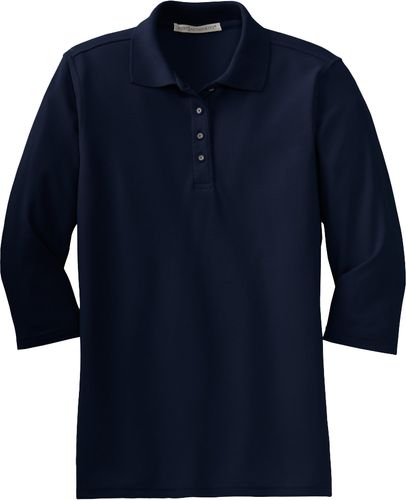 Port Authority® Ladies Silk Touch™ 3/4-Sleeve Polo image thumbnail