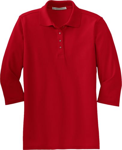 Port Authority® Ladies Silk Touch™ 3/4-Sleeve Polo image thumbnail