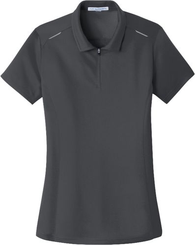Port Authority® Ladies Pinpoint Mesh Zip Polo image thumbnail