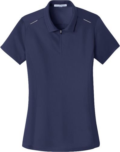 Port Authority® Ladies Pinpoint Mesh Zip Polo image thumbnail