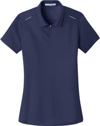 Image of Port Authority® Ladies Pinpoint Mesh Zip Polo