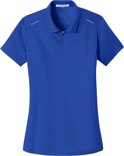 Port Authority® Ladies Pinpoint Mesh Zip Polo image thumbnail