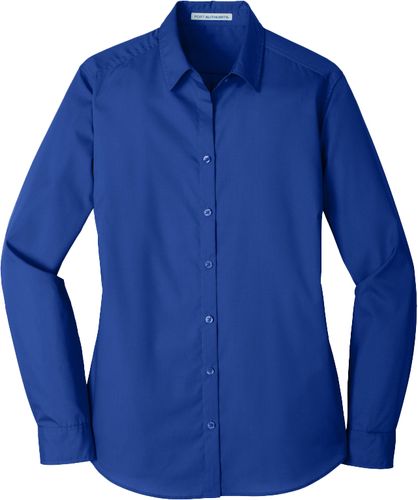 Port Authority® Ladies Long Sleeve Carefree Poplin Shirt image thumbnail