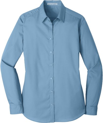 Port Authority® Ladies Long Sleeve Carefree Poplin Shirt image thumbnail