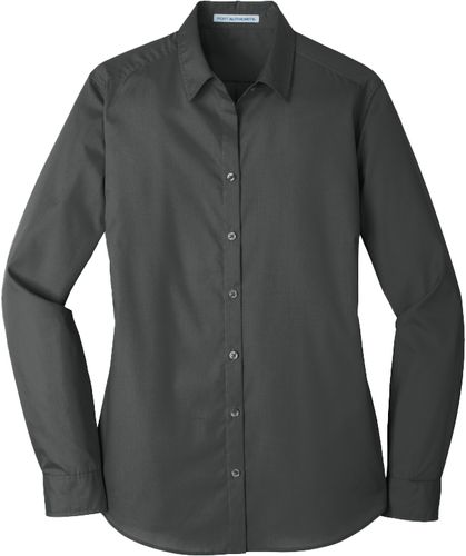 Port Authority® Ladies Long Sleeve Carefree Poplin Shirt image thumbnail