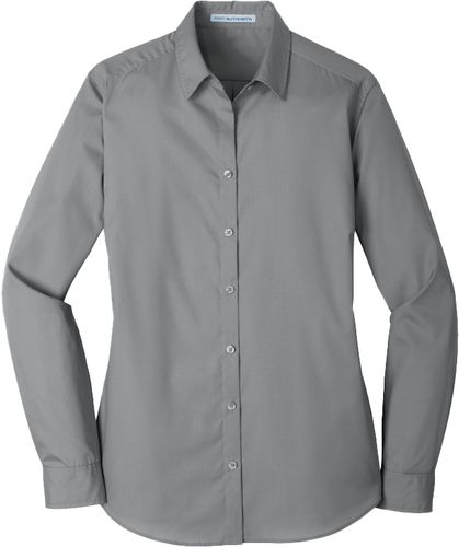 Port Authority® Ladies Long Sleeve Carefree Poplin Shirt image thumbnail