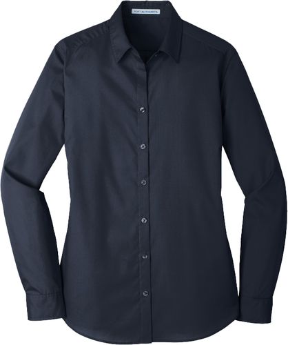 Port Authority® Ladies Long Sleeve Carefree Poplin Shirt image thumbnail
