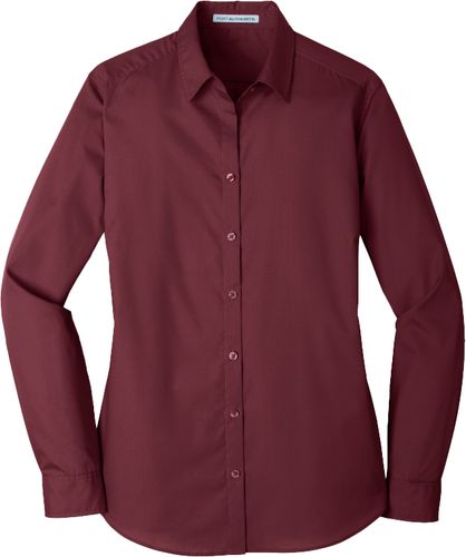 Port Authority® Ladies Long Sleeve Carefree Poplin Shirt image thumbnail