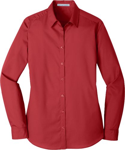 Port Authority® Ladies Long Sleeve Carefree Poplin Shirt image thumbnail
