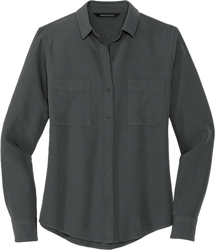 Mercer+Mettle™ Women's Stretch Crepe Long Sleeve Camp Blouse image thumbnail