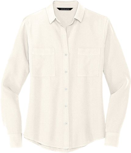 Mercer+Mettle™ Women's Stretch Crepe Long Sleeve Camp Blouse image thumbnail