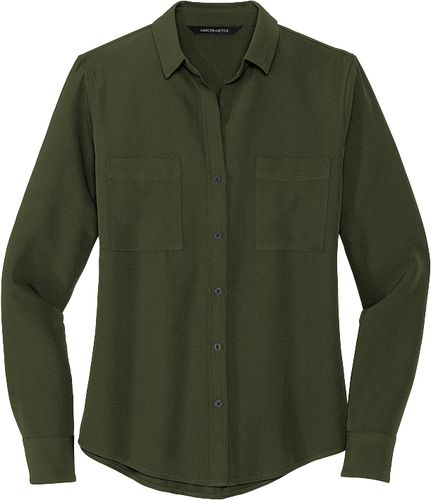 Mercer+Mettle™ Women's Stretch Crepe Long Sleeve Camp Blouse image thumbnail