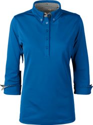 Image of Syntrel Ladies 3/4 Sleeve Stretch Polo With Stripe Accents