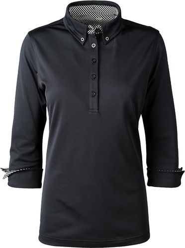 Syntrel Ladies 3/4 Sleeve Stretch Polo With Stripe Accents image thumbnail