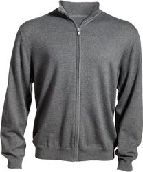 Image of FULL ZIP COTTON BLEND CARDIGAN