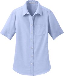 Image of Port Authority® Ladies Short Sleeve SuperPro™ Oxford Shirt