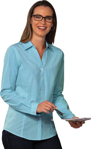 Blue Generation Long Sleeve Ladies Gingham image thumbnail