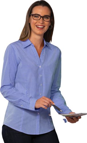 Blue Generation Long Sleeve Ladies Gingham image thumbnail