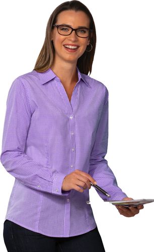Blue Generation Long Sleeve Ladies Gingham image thumbnail