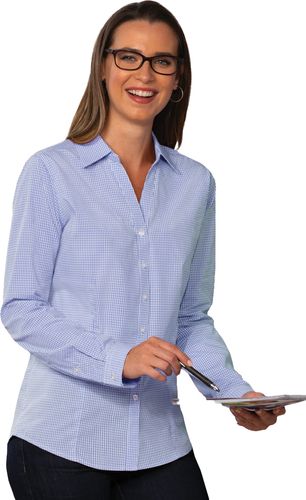 Blue Generation Long Sleeve Ladies Gingham image thumbnail