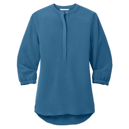 Port Authority® Ladies 3/4-Sleeve Textured Crepe Tunic image thumbnail
