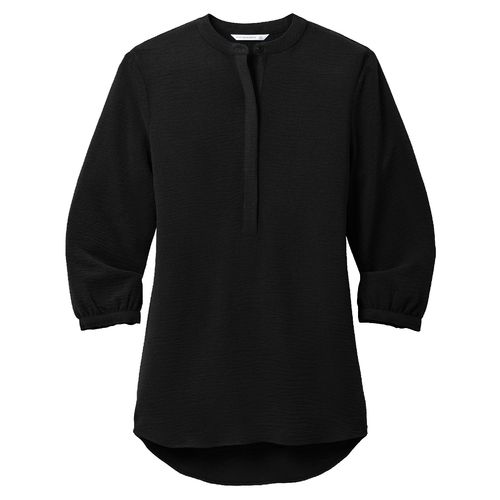Port Authority® Ladies 3/4-Sleeve Textured Crepe Tunic image thumbnail