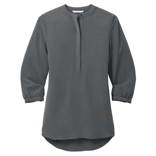 Port Authority® Ladies 3/4-Sleeve Textured Crepe Tunic image thumbnail